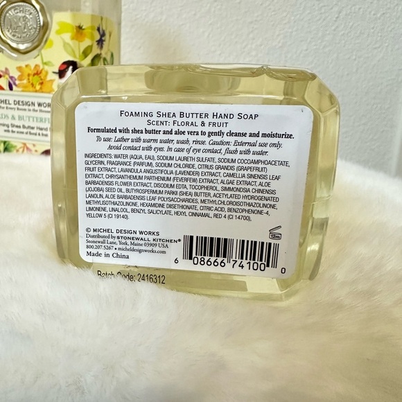 3 Pack Michel Design Works Foaming Shea Butter Hand Soap Birds & Butterflies - Picture 3 of 3